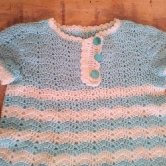 Vintage Crocheted Baby Dress - Picture 3 of 5